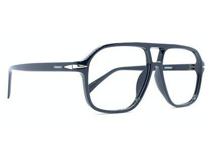 Lensnut Glossy Black Aviator Full Rim Eyeglasses ST85204C1