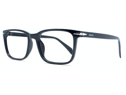 Lensnut Glossy  Black Rectangle Full Rim Eyeglasses ST85208C1