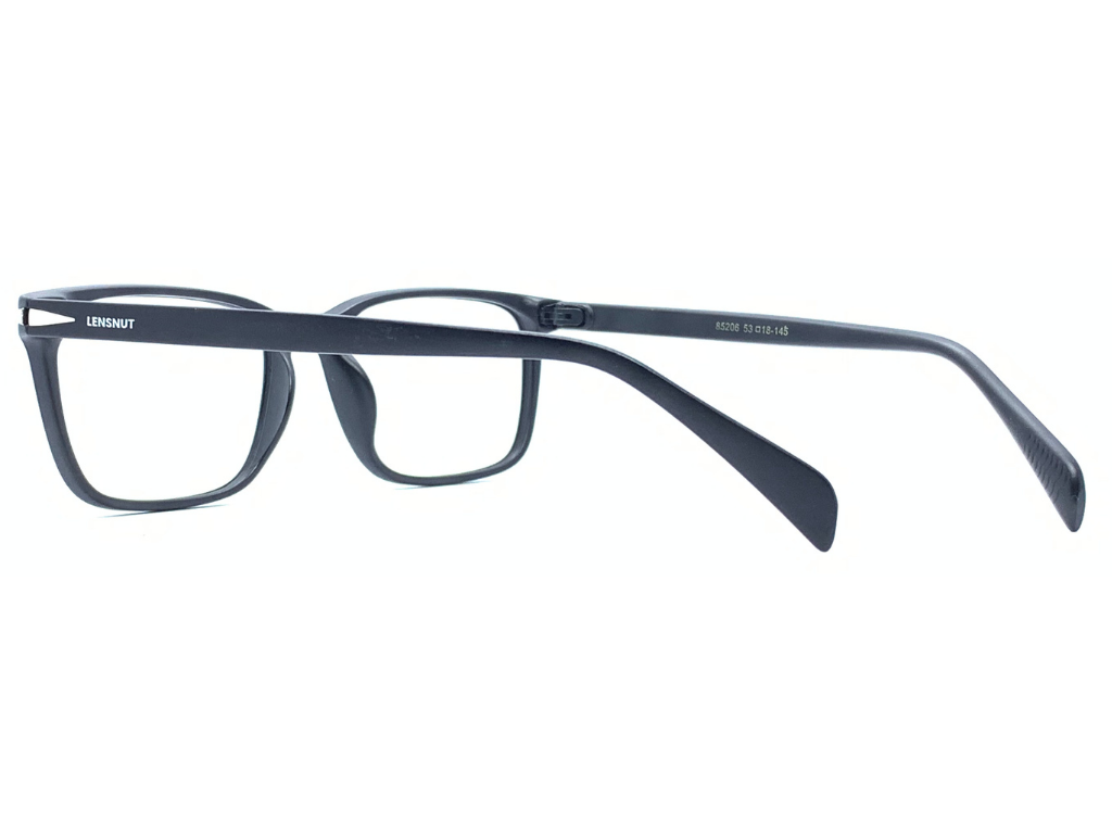 Lensnut Matt Black Rectangle Full Rim Eyeglasses ST85208C1M