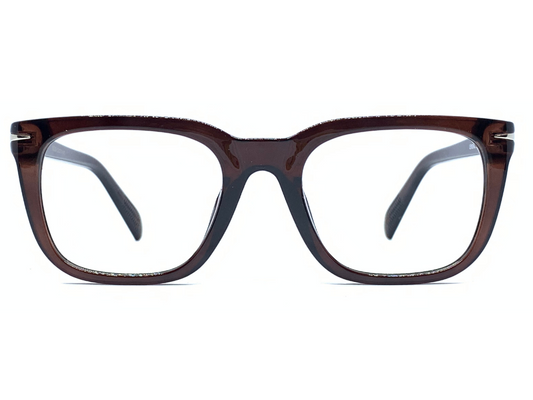 Lensnut Glossy Brown Rectangle Full Rim Eyeglasses ST85209C2