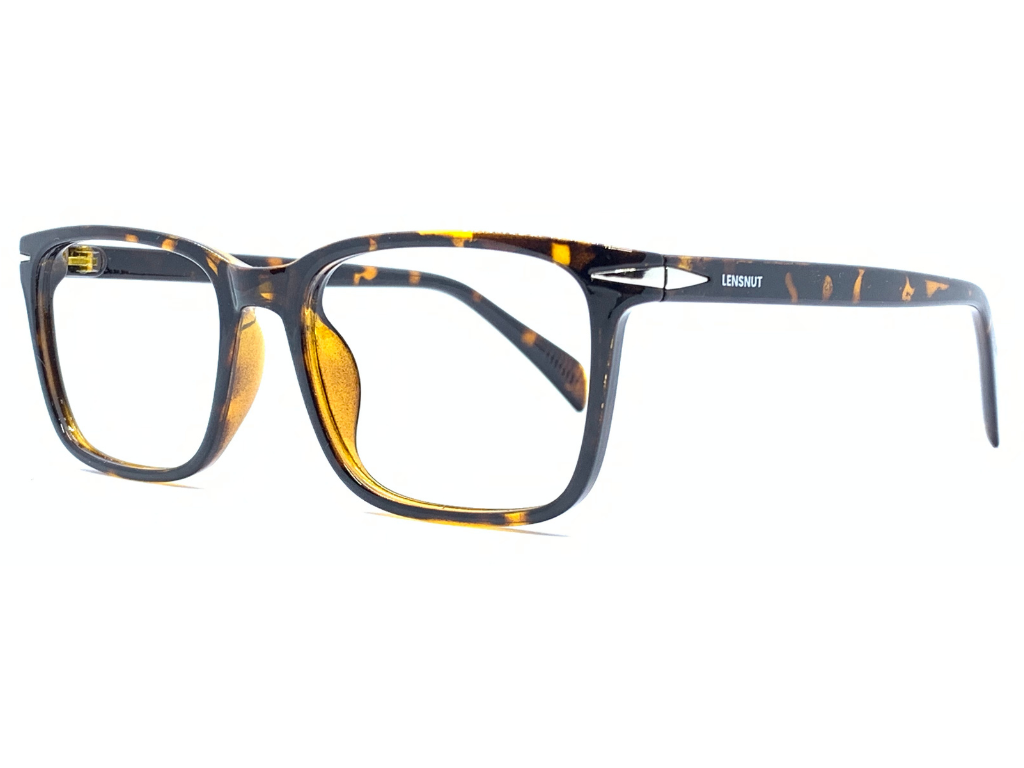 Lensnut Glossy Havana Rectangle Full Rim Eyeglasses ST85208C3