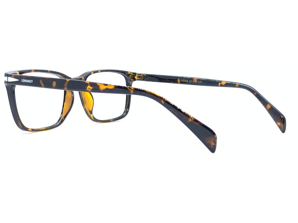 Lensnut Glossy Havana Rectangle Full Rim Eyeglasses ST85208C3