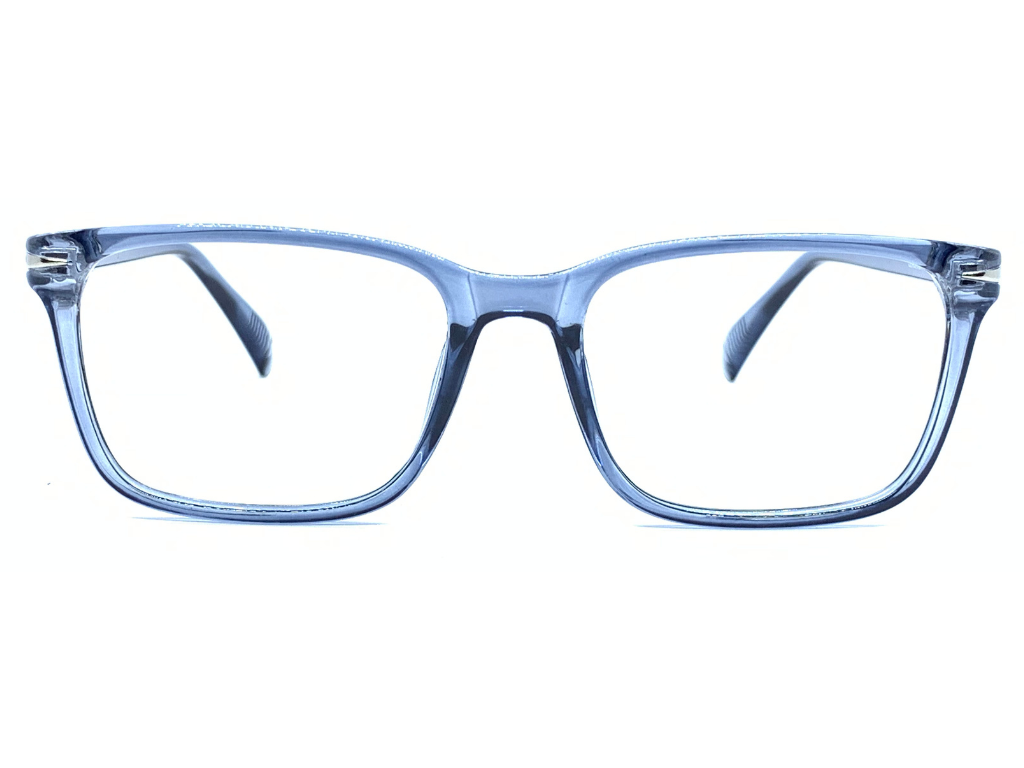 Lensnut Glossy Blue Transparent Rectangle Full Rim Eyeglasses ST85208C4T