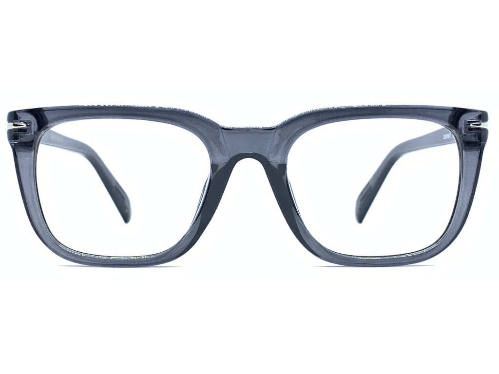 Lensnut Glossy Grey Transparent Rectangle Full Rim Eyeglasses ST85209C5T