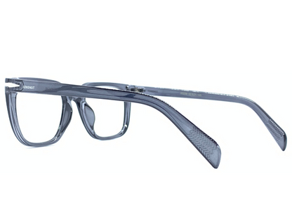 Lensnut Glossy Grey Transparent Rectangle Full Rim Eyeglasses ST85209C5T