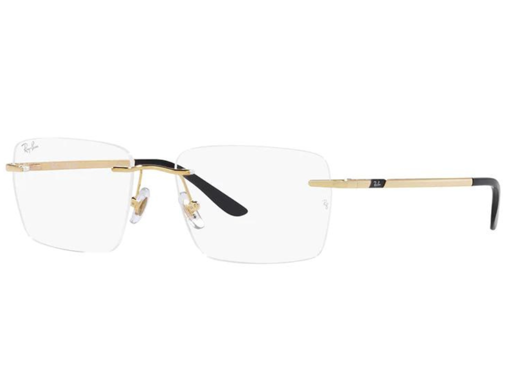 Rayban Gold Rectangle Rimless Eyeglasses RX6560I2500
