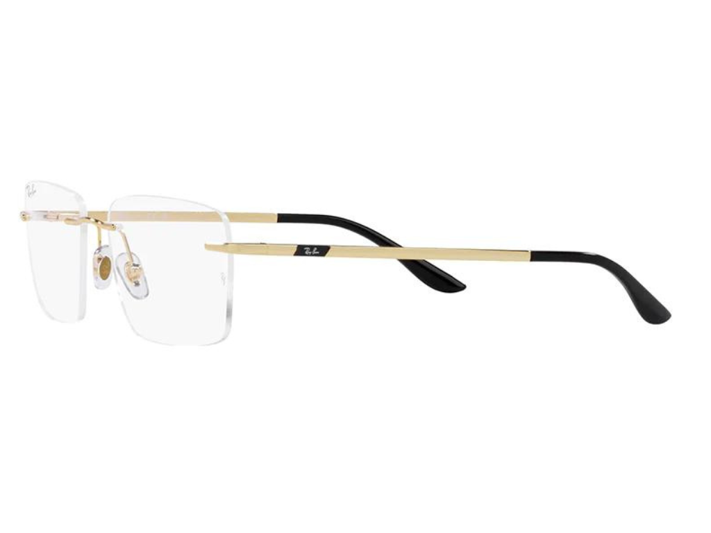 Rayban Gold Rectangle Rimless Eyeglasses RX6560I2500