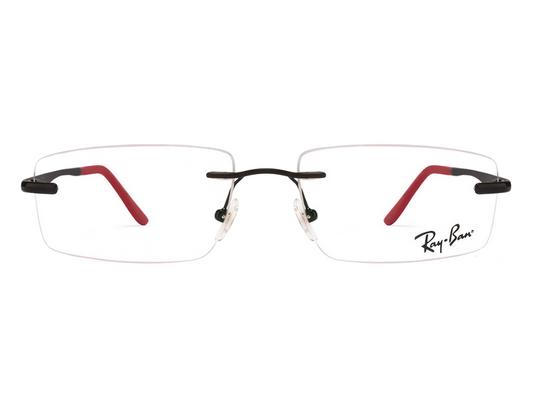 Rayban Black Rectangle Rimless Eyeglasses RX62662509