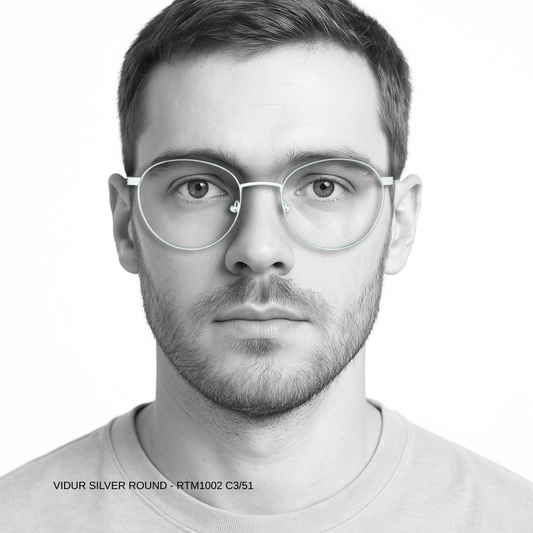 Luxury Line "Vidur" Silver Round Unisex Eyeglasses RTM1002 C2/51