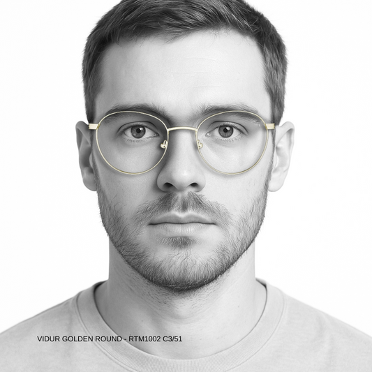 Luxury Line "Vidur" Golden Round Unisex Eyeglasses RTM1002 C1/51