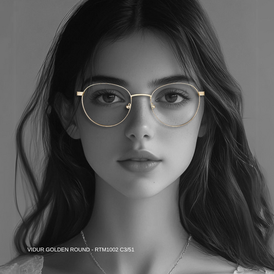 Luxury Line "Vidur" Golden Round Unisex Eyeglasses RTM1002 C1/51