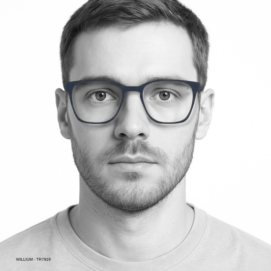 Essentials "William" Black Square Unisex Eyeglasses TR7919