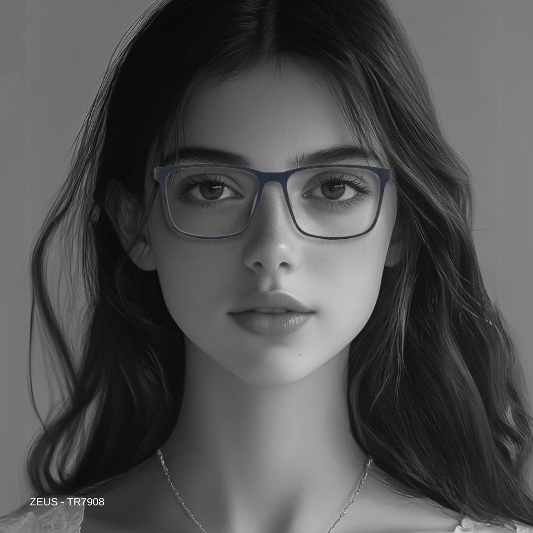 Essentials "Zeus" Black Square Unisex Eyeglasses TR7908