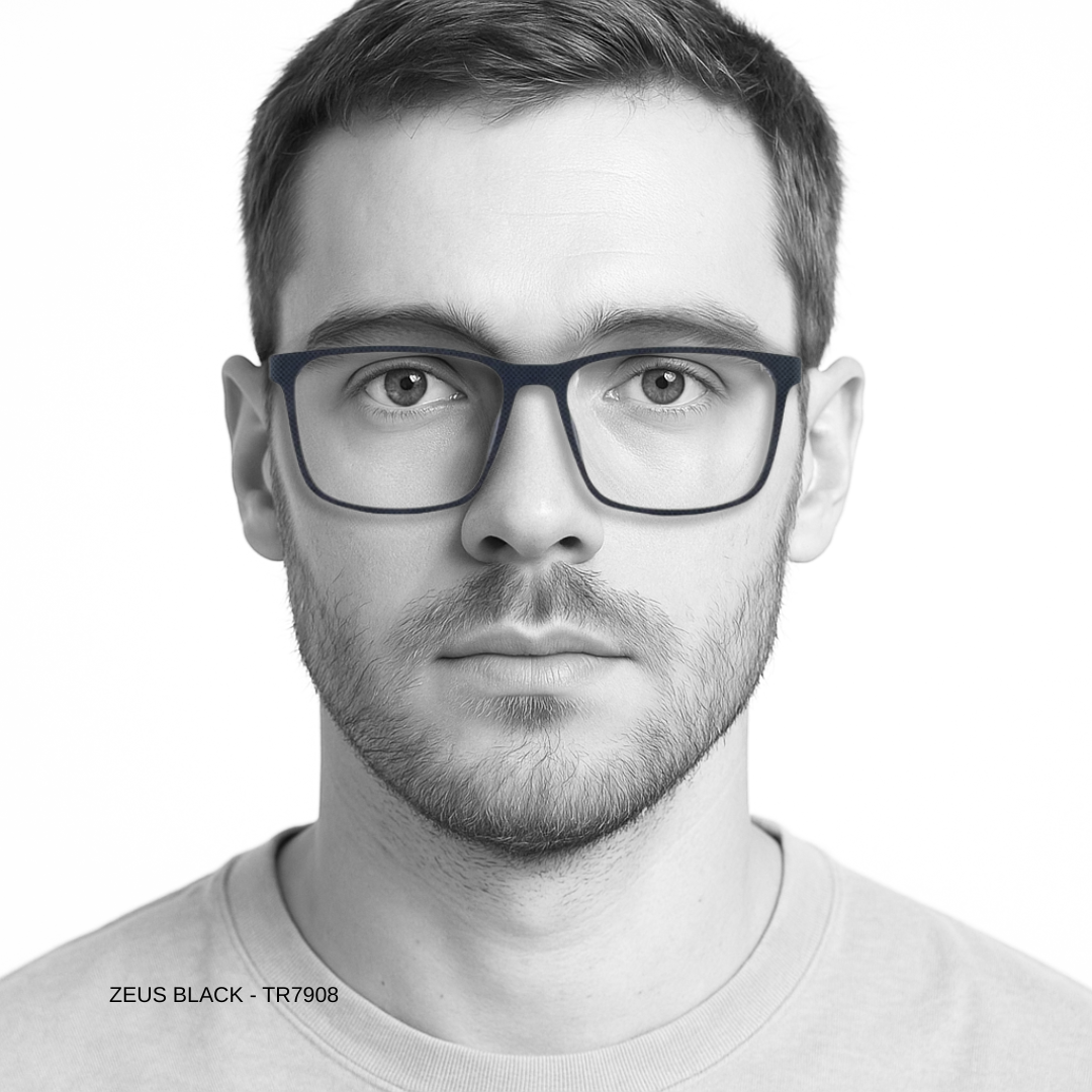 Essentials "Zeus" Black Square Unisex Eyeglasses TR7908