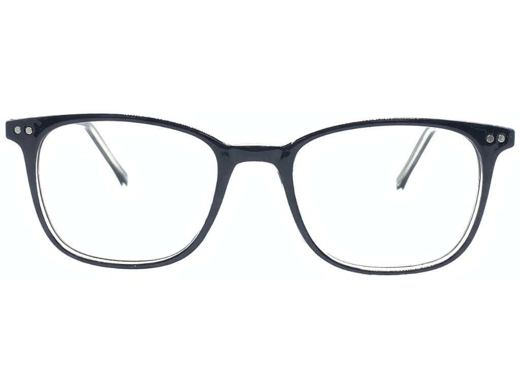 Lensnut Black Transparent Rectangle Full Rim Eyeglasses LN8034C1T