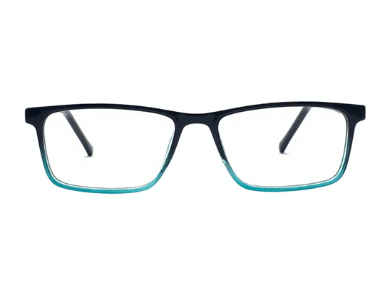 Lensnut Blue Transparent Rectangle Full Rim Eyeglasses LN8023C4T