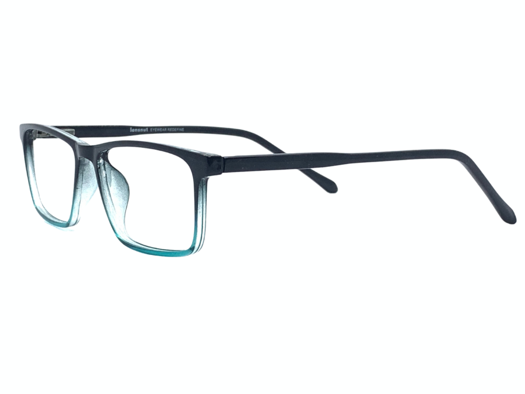 Lensnut Blue Transparent Rectangle Full Rim Eyeglasses LN8023C4T