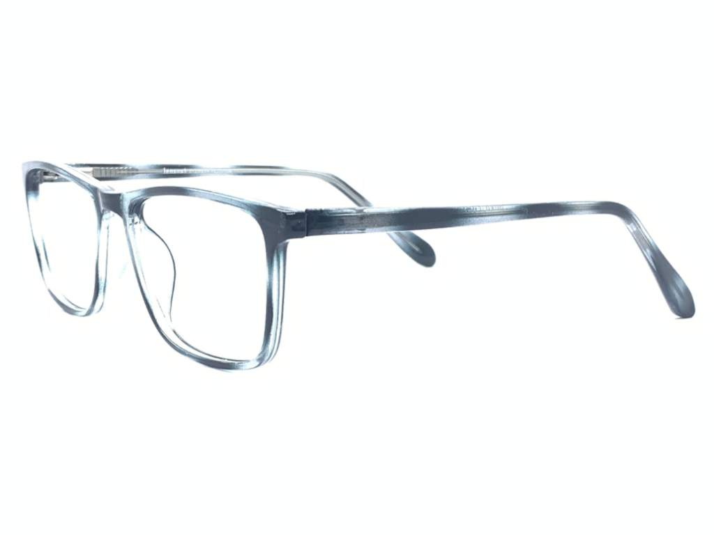 Lensnut Grey Transparent Rectangle Full Rim Eyeglasses LN8023C5T