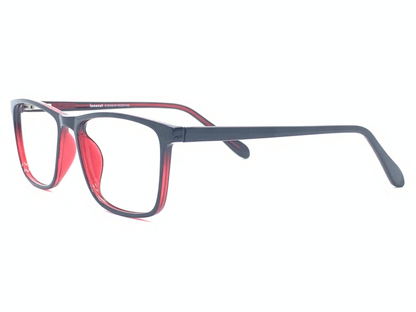 Lensnut Black Red Rectangle Full Rim Eyeglasses LN8018C1R