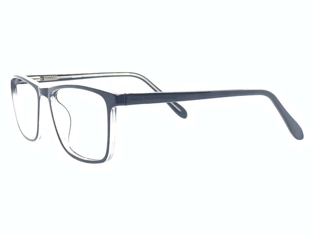 Lensnut Black Transparent Rectangle Full Rim Eyeglasses LN8018C1T