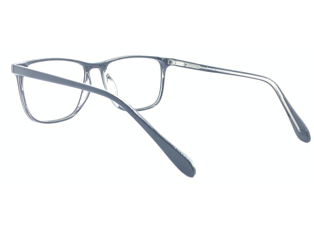 Lensnut Black Transparent Rectangle Full Rim Eyeglasses LN8016C1B