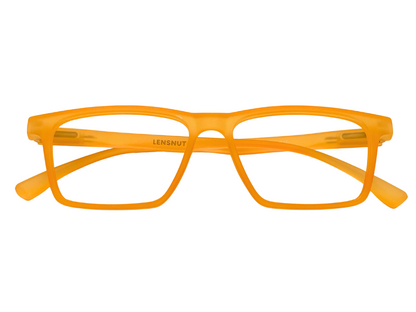 Lensnut Matt Orange Rectangle Full Rim Eyeglasses LNT004C10