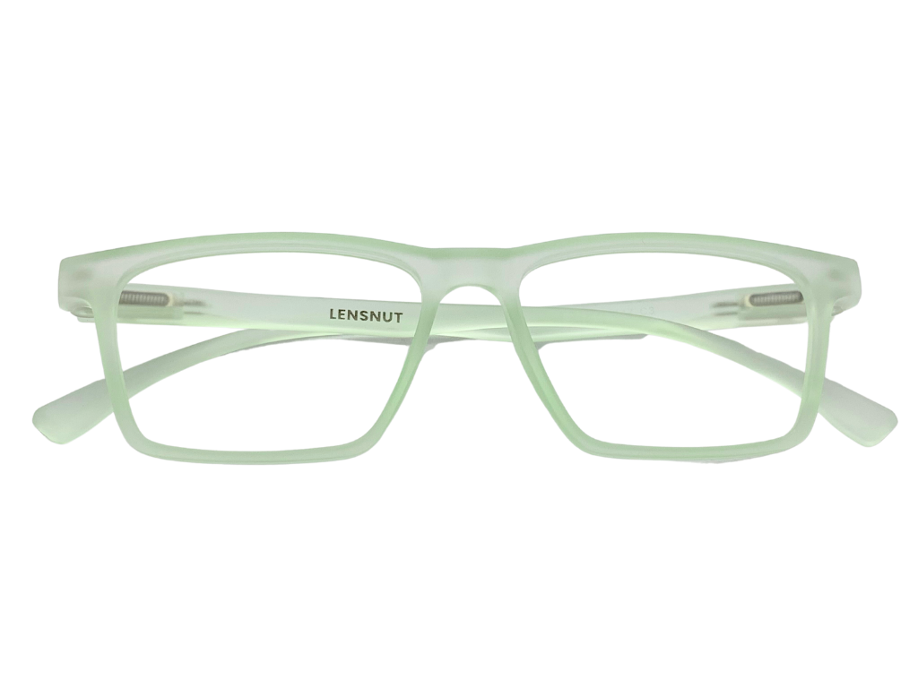 Lensnut Matt Green Rectangle Full Rim Eyeglasses LNT004C3