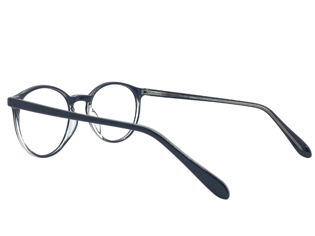 Lensnut Black Transparent Round Full Rim Eyeglasses LN8024C1T