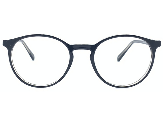Lensnut Black Transparent Round Full Rim Eyeglasses LN8024C1T
