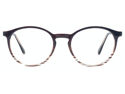 Lensnut Brown Transparent Round Full Rim Eyeglasses LN8024C2T