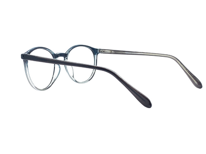Lensnut Blue Transparent Round Full Rim Eyeglasses LN8024C4T