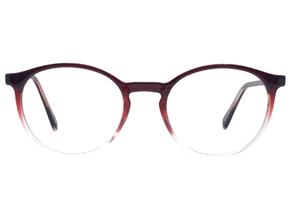 Lensnut Red Transparent Round Full Rim Eyeglasses LN8024C7T