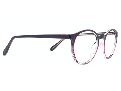 Lensnut Purple Transparent Round Full Rim Eyeglasses LN8024C9T