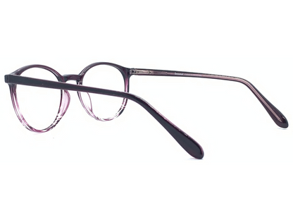 Lensnut Purple Transparent Round Full Rim Eyeglasses LN8024C9T