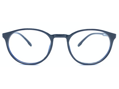 Lensnut Glossy Dark Blue Round Full Rim Eyeglasses LNM30C4D