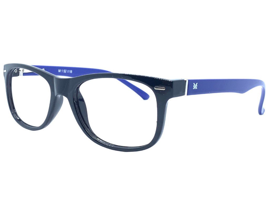 Lensnut Glossy Black Blue Wayfarer Full Rim Eyeglasses LNM1C1B