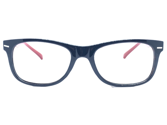 Lensnut Glossy Black Red Wayfarer Full Rim Eyeglasses LNM1C1R