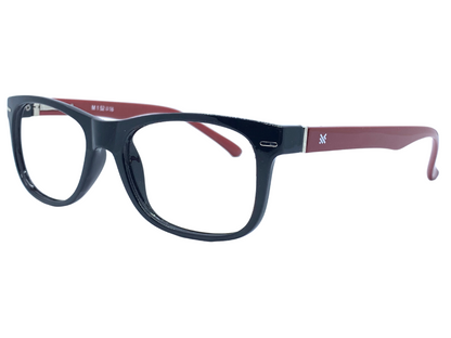 Lensnut Glossy Black Red Wayfarer Full Rim Eyeglasses LNM1C1R
