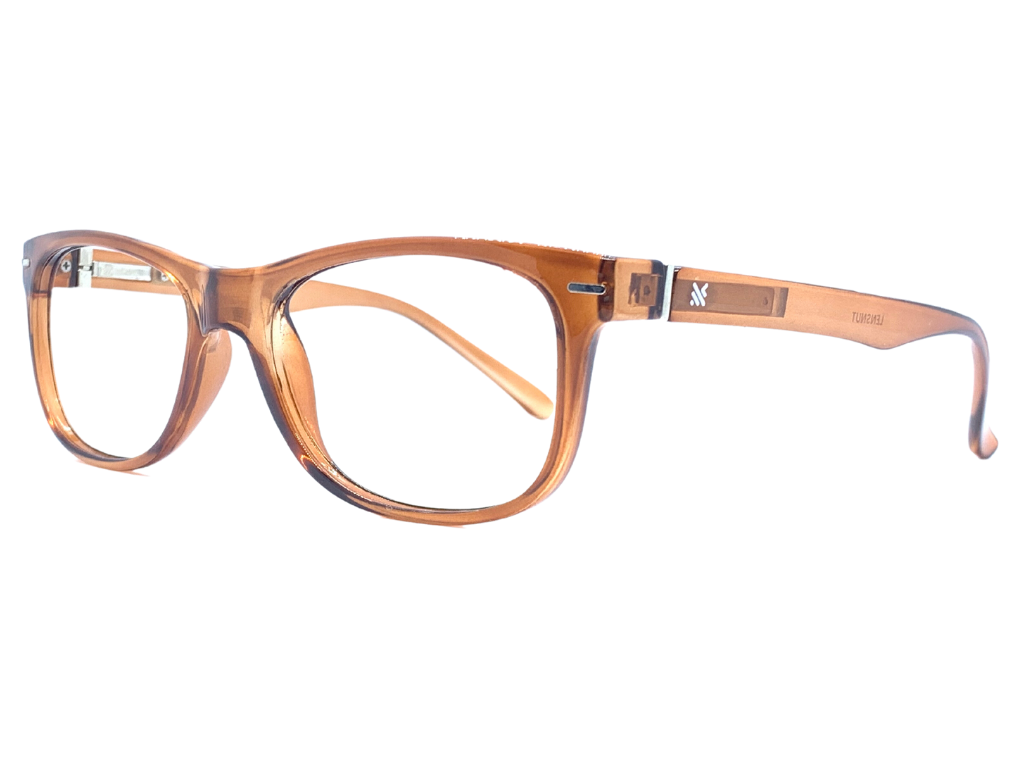 Lensnut Glossy Light Brown  Wayfarer Full Rim Eyeglasses LNM1C2T