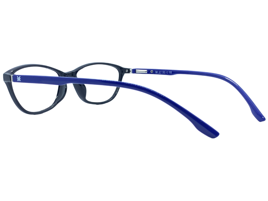 Lensnut Glossy Black Blue Transparet Cateye Full Rim Eyeglasses LNM22C1B