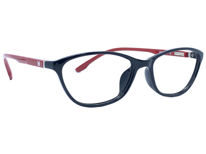 Lensnut Glossy Black Red Cateye Full Rim Eyeglasses LNM22C1R
