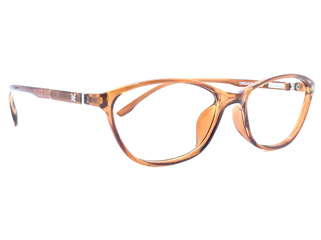 Lensnut Glossy Light Brown Cateye Full Rim Eyeglasses LNM22C2L