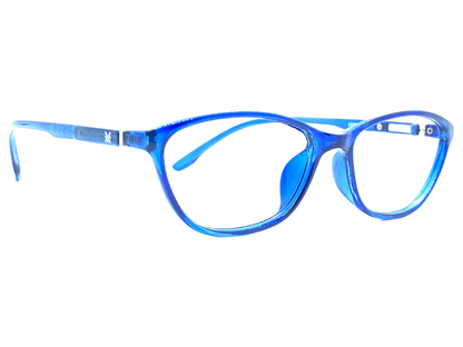 Lensnut Glossy Dark Blue Cateye Full Rim Eyeglasses LNM22C4D