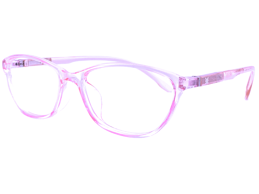 Lensnut Glossy Pink Transparent Cateye Full Rim Eyeglasses LNM22C8T