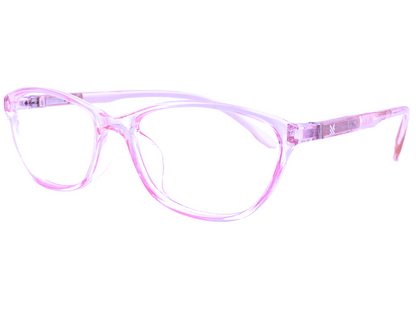Lensnut Glossy Pink Transparent Cateye Full Rim Eyeglasses LNM22C8T