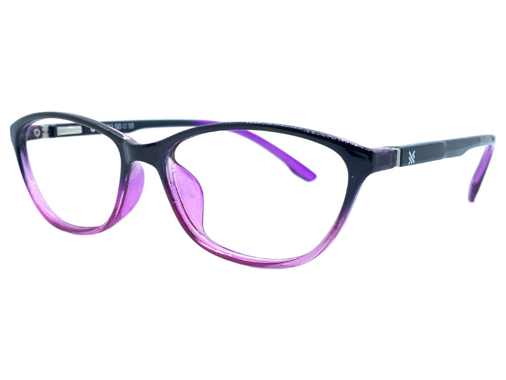 Lensnut Glossy Purple Transparent Cateye Full Rim Eyeglasses LNM22C9T