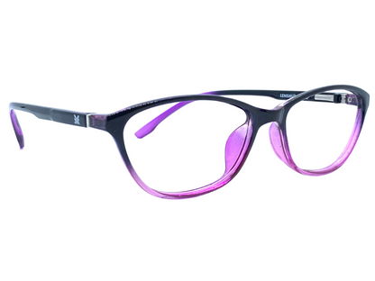 Lensnut Glossy Purple Transparent Cateye Full Rim Eyeglasses LNM22C9T