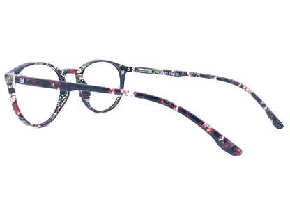 Lensnut Glossy Black Red Tortoise Round Full Rim Eyeglasses LNM30C16
