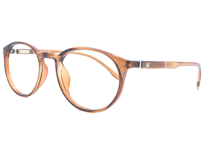 Lensnut Glossy Light Brown Round Full Rim Eyeglasses LNM30C2L
