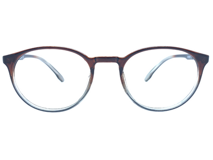 Lensnut Glossy Brown Transparent Round Full Rim Eyeglasses LNM30C2T